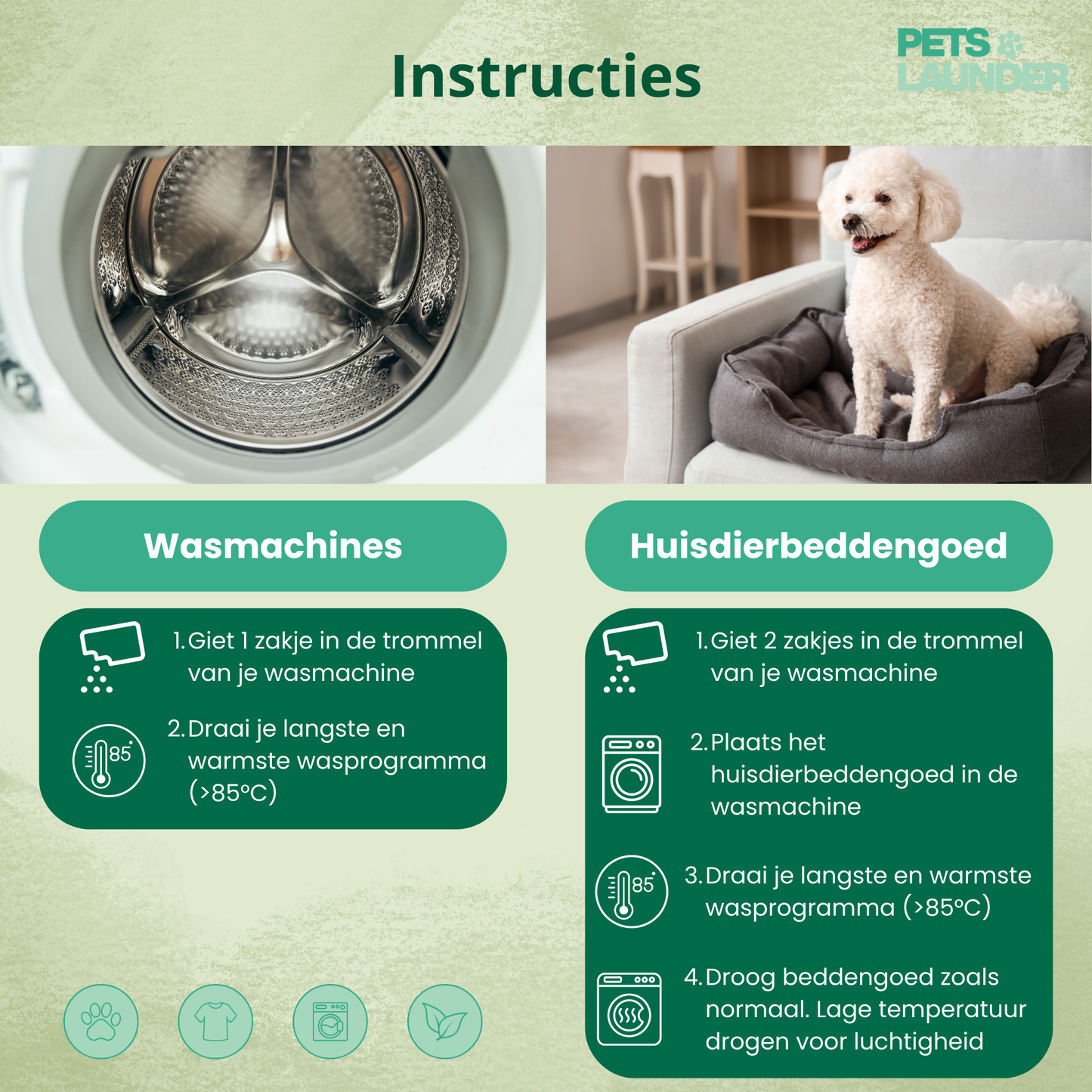 Huisdierhaar Oplosser voor de Was (2 Stuks) - Verwijdert Honden en Kattenhaar tijdens het Wassen